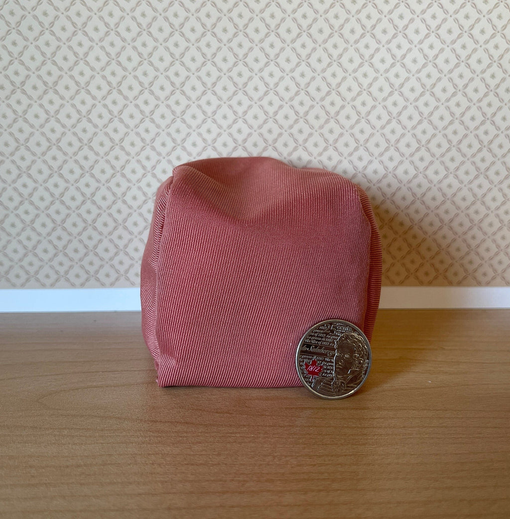 1:12 Scale Miniature Fabric Bean Bag Chair, 2-3/8 inch tall, DIY Dollhouse Supply (dusty pink)