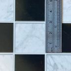 Lámina de baldosas en relieve de estilo mármol a cuadros blancos y negros en miniatura, baldosas de 11/16 inch, 15-15/16 x 11-5/8 inch, suministros DIY para casa de muñecas