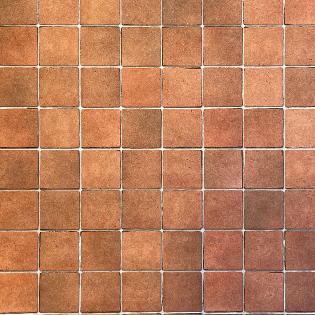 Miniature Terracotta Quarry Tile Embossed Sheet, 11/16 inch Tiles, 15-15/16 x 11-5/8 inch, DIY Dollhouse Supply