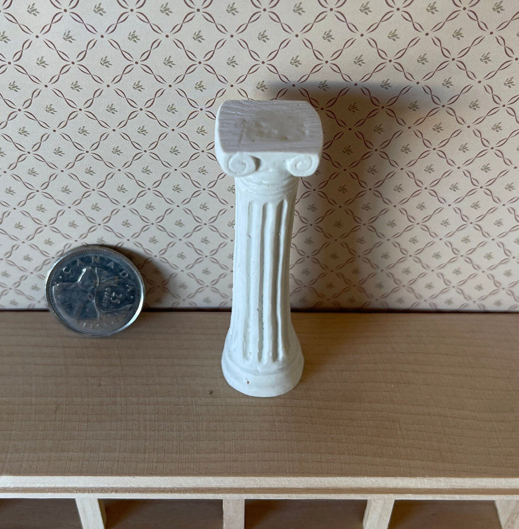 1:12 Scale Miniature Ionic Column, Fluted Shaft, 2-11/16 inch tall, DIY Dollhouse Supply (cast resin) (white)