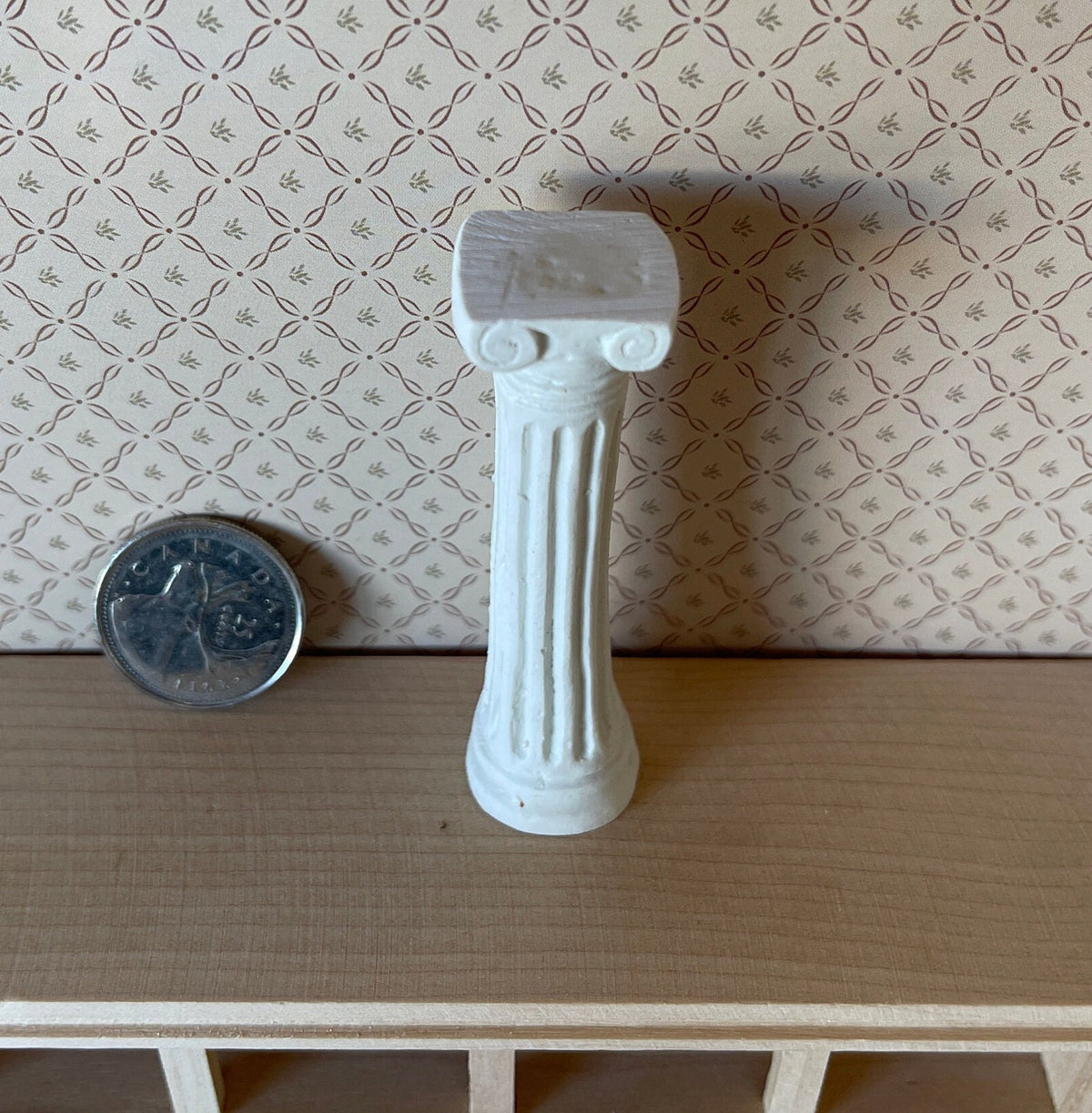 1:12 Scale Miniature Ionic Column, Fluted Shaft, 2-11/16 inch tall, DIY Dollhouse Supply (cast resin) (white)
