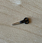 1:12 Scale Miniature Sewing Scissors, Black Handles, 5/8 inch long, DIY Dollhouse Supply