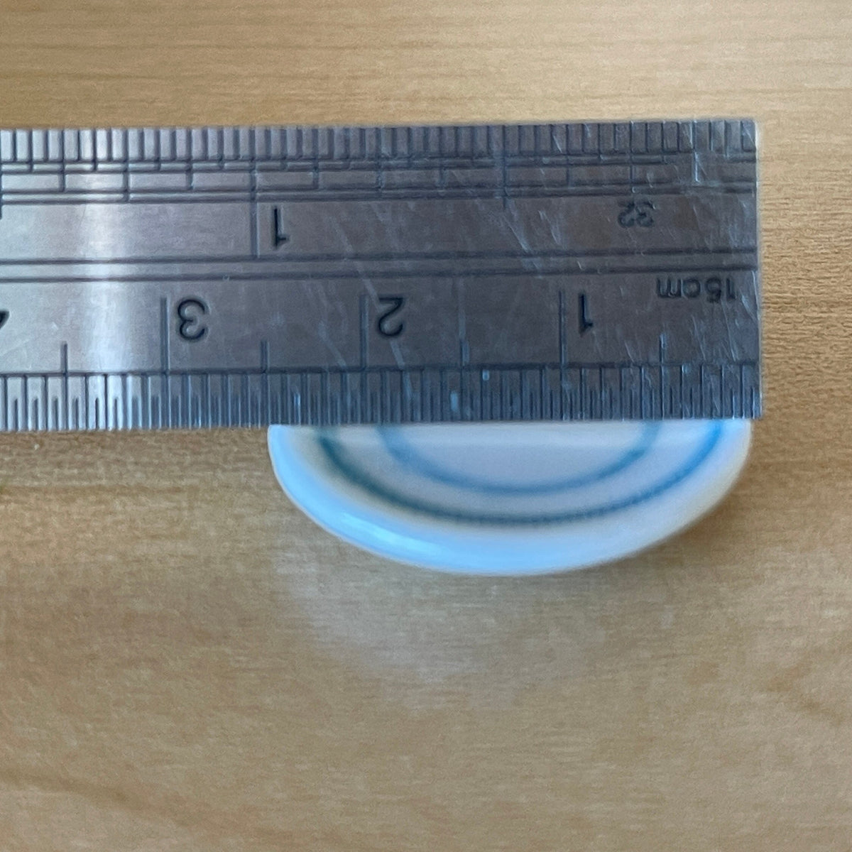 1:12 Scale Miniature White Dinner Plates with Blue Gray Rim, Set of 4, 1 inch dia., DIY Dollhouse Supply