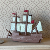 Dollhouse Miniature Sailing Ship , Sailing Boat, Sail Boat (soft plastic) - G035