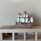 Dollhouse Supplies Miniature Sailing Ship , Sailing Boat, Sail Boat (soft plastic) - G035