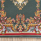Tapis miniature tissé à l'échelle 1:12 avec médaillon floral, 15,9 x 9,8 cm, accessoire pour maison de poupée DIY (vert)