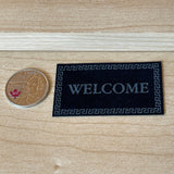 Miniature Welcome Door Mat , Welcome Rug , Front Door Rug 1:12 Scale Rug Welcome Mat - D082