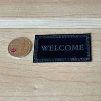 Miniature Welcome Door Mat , Welcome Rug , Front Door Rug 1:12 Scale Rug Welcome Mat - D082