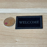 Miniature Welcome Door Mat , Welcome Rug , Front Door Rug 1:12 Scale Rug Welcome Mat - D082