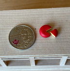 1:12 Scale Miniature Round Cheese and Cheese Wedge, Set of 2, 7/16 inch dia., DIY Dollhouse Supply