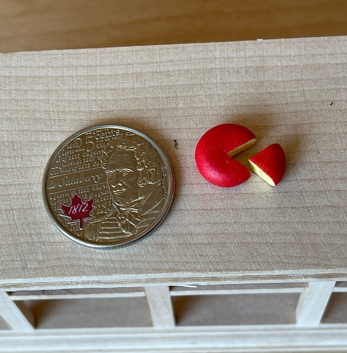 1:12 Scale Miniature Round Cheese and Cheese Wedge, Set of 2, 7/16 inch dia., DIY Dollhouse Supply