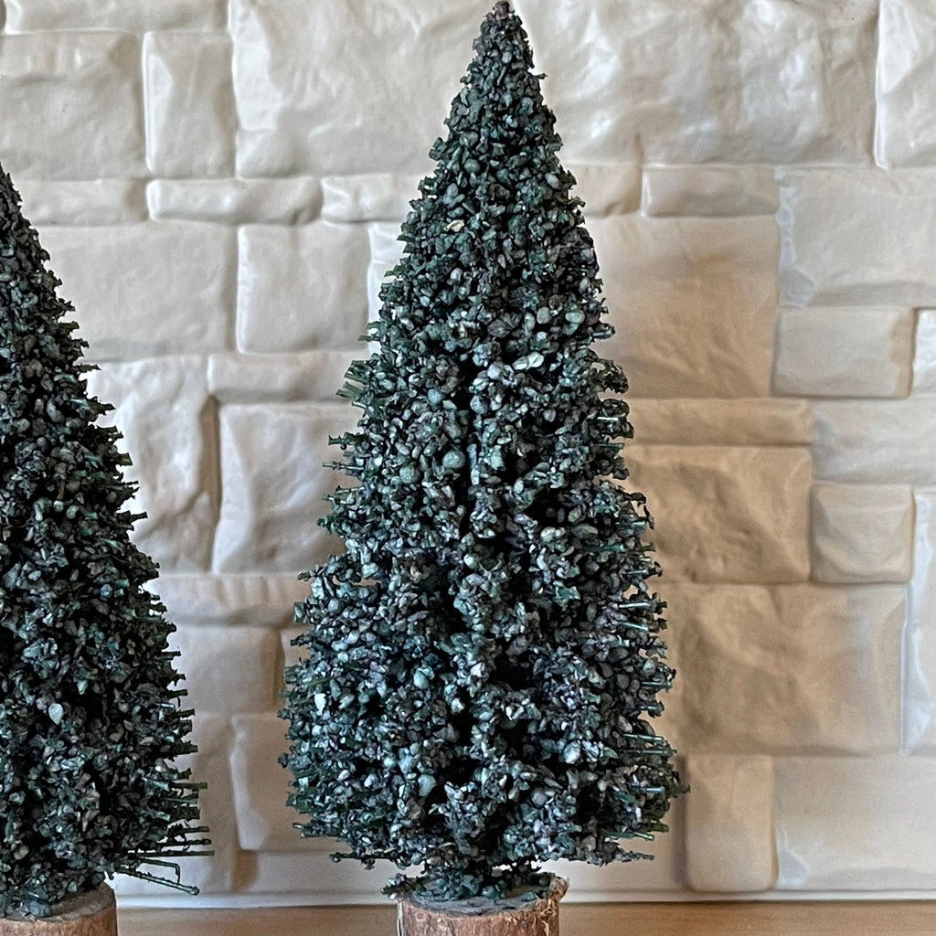 Miniature Evergreen Trees with Base Dollhouse Garden Tree , Fairy Garden Tree Set of 2 (medium size) - J050