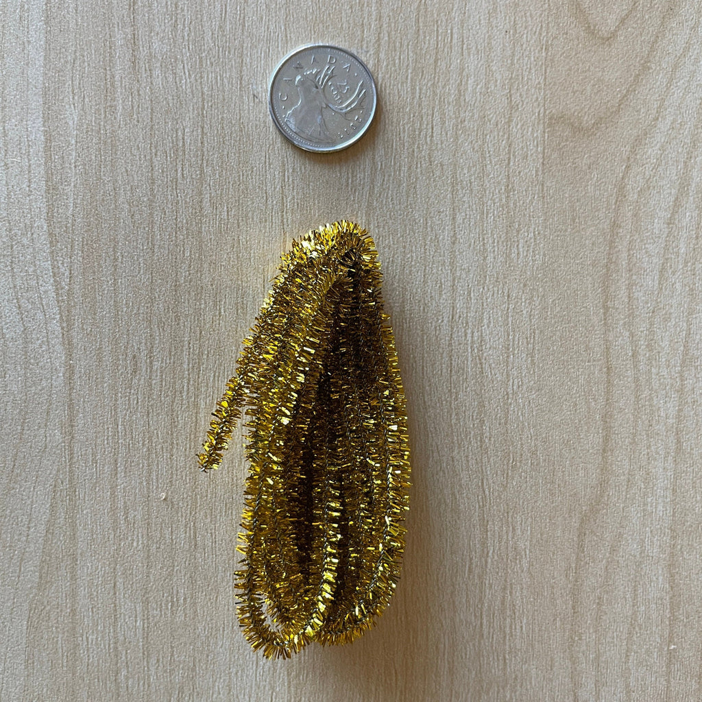 Two 19-1/8 inch long silver Christmas tinsels , 1:12 Scale Dollhouse Supplies Miniature Tinsel Garlands (gold) - E088
