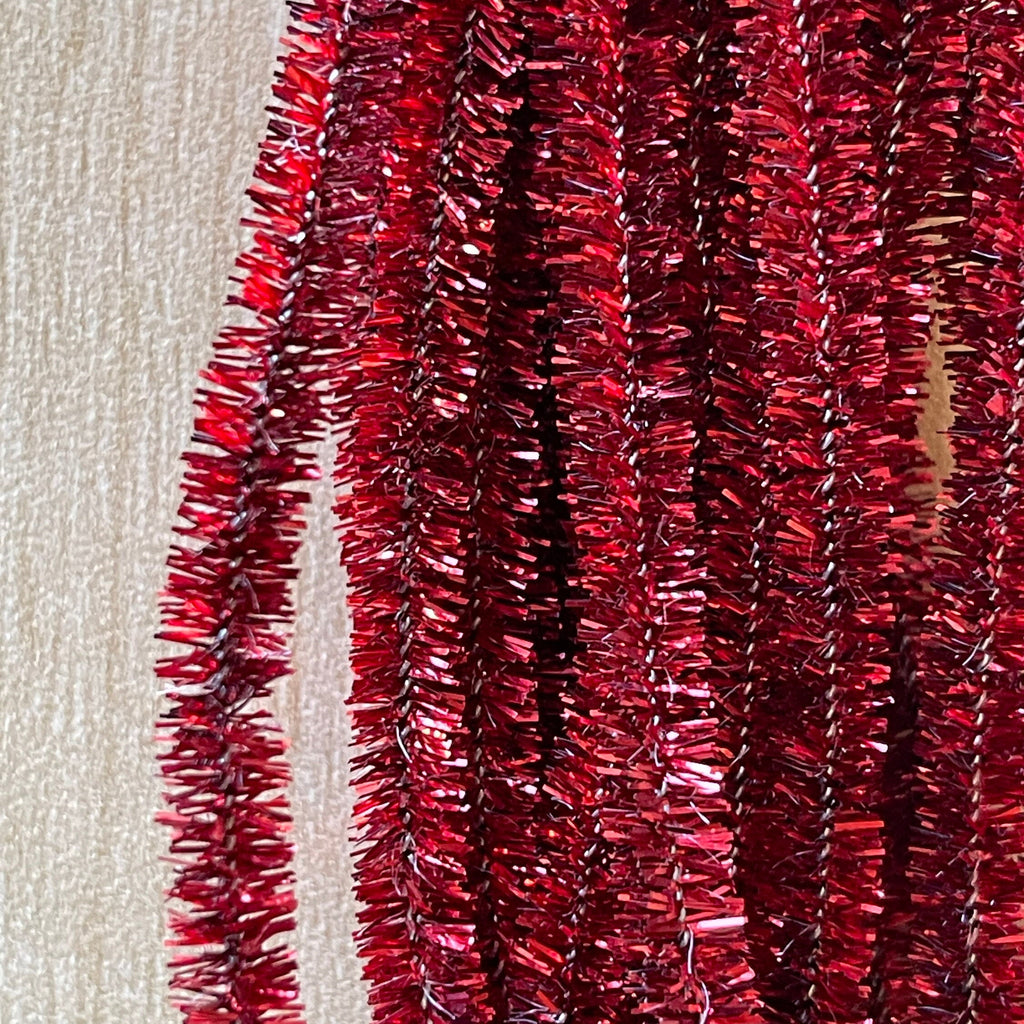 1:12 Scale Miniature Red Tinsel Garland, 78 inch Long, Cut to length, DIY Dollhouse Supply