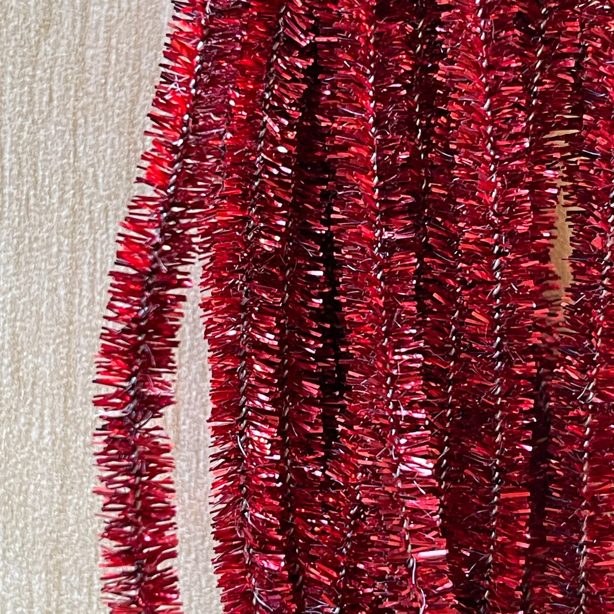 1:12 Scale Miniature Red Tinsel Garland, 78 inch Long, Cut to length, DIY Dollhouse Supply