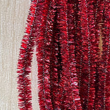 Red Christmas Tinsel , 1:12 Scale Dollhouse Miniature Tinsel Garland 6.5 ft long - E090