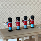 Dollhouse Supplies Miniature Army Band , Drum Tube Cymbal and Conductor - F046