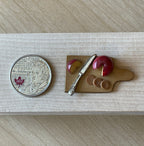 1:12 Scale Miniature Round Cheese with Crackers and Knife on Cutting Board, 1-3/8 inch long, DIY Dollhouse Supply (fixed to the board)