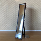 Miniature Full Length Mirror 1:12 Scale Free Standing Mirror Body Length Mirror Standup Dresser Mirror  (brown) - H028