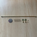 1:12 Scale Miniature Dollhouse Expanding Curtain Rod with Rings, 4-3/4 to 8-1/4 inch long (gold)