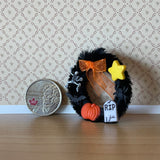 Dollhouse Halloween Wreath 1:12 Scale Pumpkin Wreath , Halloween Garland , Grave Stone RIP Wreath , Halloween Ring - G070