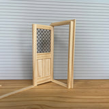 Dollhouse Springwood Door Panel with Removable Acrylic Window  1:12 Scale DIY Miniature Unfinished Wooden Door Frame with Back Trim - I004