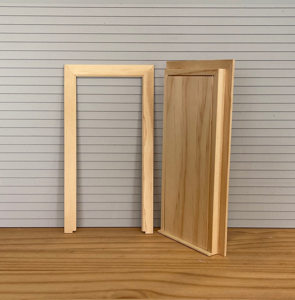 1:12 Scale Miniature Unfinished Dollhouse Plain Interior Door with Back Trim, 7-1/2 inch high