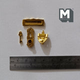 1:12 Dollhouse Miniature Brass Metal Door Knob with Keys Door Knocker and Door Plate Set of 4 - WS3B