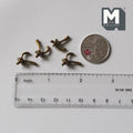 1:12 Scale Miniature Metal Dollhouse Hat and Coat Hooks, Set of 4, 9/16 inch tall (copper)