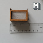 1:12 Scale Miniature Wood Frame Storage Basket with Mesh Sides, 1-1/4 inch tall, DIY Dollhouse Supply