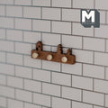 1:12 Scale Miniature Cottage Style Hat and Coat Rack, 3 Pegs, 1-9/16 inch wide, DIY Dollhouse Supply (brown)