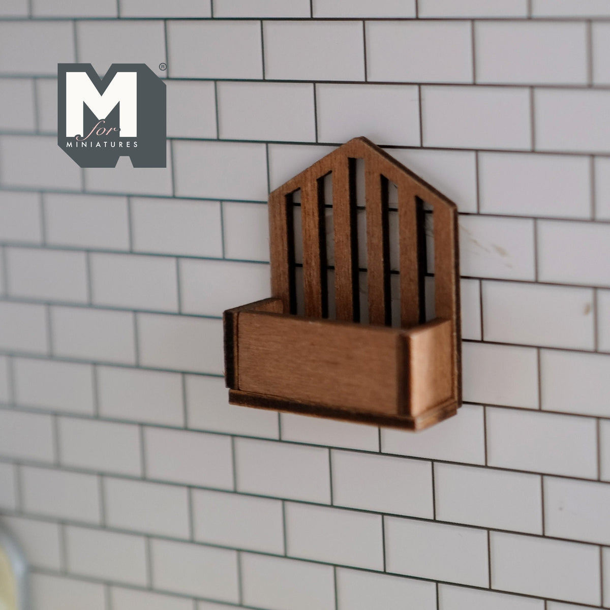 Miniature Mail Holder 1:12 Scale Dollhouse Foyer Key Holder , Kitchen Spice Rack , Letter Box (made from wood) - E043