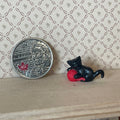 1:12 Scale Miniature Kitten Playing with Yarn Ball, 7/8 inch long, DIY Dollhouse Supply (black)