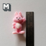 Dollhouse Miniature Bunny , Young Bunny Rabbit with Neck Tie 1-5/8" Tall (flocked skin) - G048