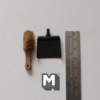 Miniature Dust Pan & Brush 1:12 Scale Dollhouse Supplies Kitchen Metal Dustpan and Wooden Brush Set of 2 - F017