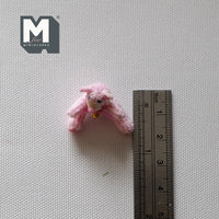 Miniature Plush Bear 1:12 Scale Dollhouse Mini Sitting Bear with Ribbon (pink) - F011