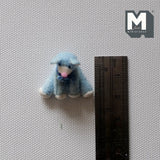 Miniature Plush Bear 1:12 Scale Dollhouse Supplies Mini Sitting Bear with Ribbon (blue) - F011