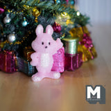 Dollhouse Supplies Miniature Bunny , Young Bunny Rabbit with Neck Tie 1-5/8" Tall (flocked skin) - G048