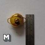 Marmite miniature en métal à l'échelle 1:12 avec couvercle, 2 poignées latérales, 2,5 cm de diamètre, accessoire de maison de poupée DIY (doré)