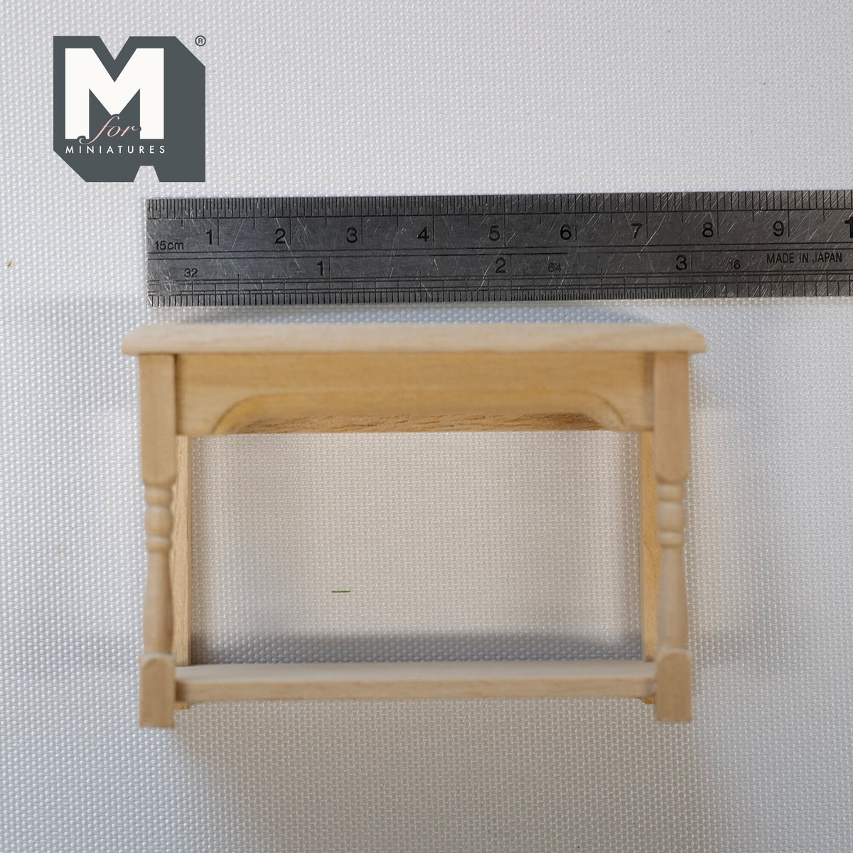 1:12 Scale Miniature Unpainted Wood Hall Table, Lower Shelf, 2 inch tall, DIY Dollhouse Supply