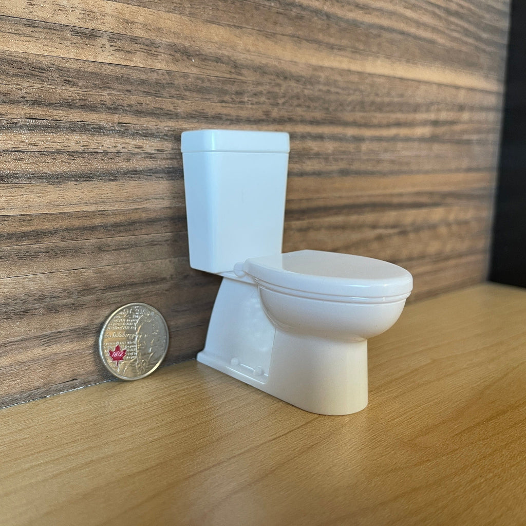 1:12 Scale Miniature Toilet with Tank, Lift Up Seat and Lid, 2-15/16 inch tall, DIY Dollhouse Supply (white)