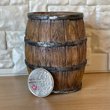 Dollhouse Wooden Wine Barrel, Dollhouse Miniature Wooden Beer Wine Barrel - C041