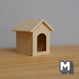 Dollhouse Unfinished Dog House 1:12 Miniature Wooden Dog Kennel - C028