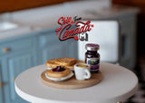 1:12th Dollhouse Supplies miniature breakfast, Bread and Jam tray food dish 1 12th scale - E021