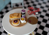 1:12th Dollhouse Supplies miniature breakfast, Bread and Jam tray food dish 1 12th scale - E021