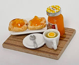 1:12th Dollhouse Supplies miniature breakfast, Lemon Tea, Toast and Peace Jam tray food dish 1 12th scale - E100