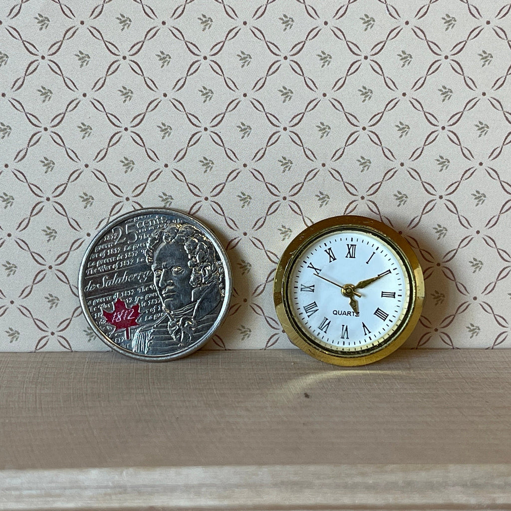 Dollhouse Supplies Miniature Metal Working Clock Face (real clock) - B050