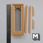 1:12 Scale Miniature Unpainted Dollhouse Narrow Diamond Lattice Window with Back Trim, 4-5/8 inch high Dollhouse Supply