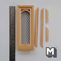 1:12 Dollhouse Springwood Window Panel with Acrylic Window DIY Miniature Unfinished Wooden Door Frame with Back Trim - I026