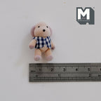 1:12 Scale Miniature Puppy in Plaid Shirt, 1-1/4 inch tall, DIY Dollhouse Supply (flocked skin)